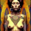 Placeholder: retrato de mujer tribal con tatuajes con estilo de Gustav Klimt