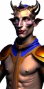 Placeholder: portrait of the body of a tiefling in d&d style, ultradetailed clothes