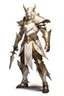 Placeholder: Full Body, Male Dragonborn, monk, Armour as Holy Knight, boxer pose, White outfit colour theme