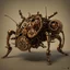 Placeholder: mechanical robotic stinkbug with steampunk gears all over the place, complete mechanical stinkbug beetle