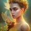 Placeholder: bright fairy, beautiful portrait, flowery landscape , hansika motwani , golden hour, crown