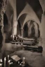 Placeholder: Background image, inside the catacombs of an ancient castle. Candles and dust, a coffin made of polished ebony