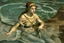 Placeholder: woman in camo swim in deep water by andrea del sarto