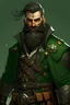 Placeholder: @Al3x He is a steampunk druid with a short and black haircut. He has a leather armor, a green coat with a good. He has a scimitar. He has a long beard.