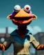 Placeholder: Waist up Portrait, hybrid character, waitress woman with monster muppet mask that covers her entire head, retro style, Sesame Street style, smooth, unreal engine 5, god lights, ray tracing, RTX, lumen lighting, ultra detail, volumetric lighting, 3d.