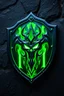 Placeholder: Black and glowing green evil looking shield