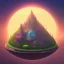 Placeholder: 100mm photo of isometric floating island in the sky, surreal pizza with pizza, intricate, high detail, behance, microworlds smooth, macro sharp focus, centered