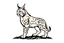Placeholder: a lynx in a royal lion position like on flags or crests, vector