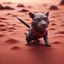 Placeholder: pen outline, in the style of Escher, cat female ninja dog rat hippo witch on the red sand beach ,bokeh like f/0.8, tilt-shift lens 8k, high detail, smooth render, down-light, unreal engine