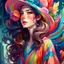 Placeholder: a woman in boheme chic outfit adorned with flowers, vibrant colors, anime-inspired, soft pastels, brush strokes, ethereal, digital painting, beautiful and intricate patterns, delicate curls, rainbows, playful, stylish, high contrast, striking shadows, fantastical elements, modern twist, retro vibes, lively and energetic, surrealistic elements, kaleidoscopic patterns, dreamlike atmosphere, whimsical, effervescent, contemporary flair, eye-catching details, magical ambiance, lively, youthful, pop-a