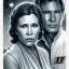 Placeholder: middle-aged carrie fisher embracing harrison ford in star wars, waist up portrait, photorealistic faces, intricate, masterpiece, expert, insanely detailed, 4k resolution, cinematic smooth, intricate detail , soft smooth lighting, soft pastel colors,