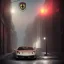 Placeholder: Ferrari 488 under a street light in complete darkness