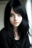 Placeholder: cute girl with black hair