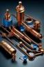 Placeholder: Please produce an innovative photo in the field of water and electricity transmission equipment inspired by the copper industry. This photo is needed for the cover of a magazine. Please give more details about the use of copper in parts. Please make sure the items are genuine