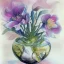 Placeholder: Baroque flowers in a crystal vase, inside of void, aquarelle painting