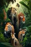 Placeholder: All animals in jungle