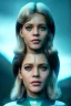 Placeholder: Ultra Realistic retro sci-fi scene, portrait, brunette woman, sweet young Jane fonda face, perfect iris, glow eyes, makeup. Alien background, Retro sci-fi style, helmet, tight latex coat, fog, rain, soft color, highly detailed, unreal engine 5, ray tracing, RTX, lumen lighting, ultra detail, volumetric lighting, 3d, finely drawn, high definition, high resolution.