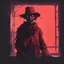 Placeholder: drawing of a scary scarecrow looking in window, dramatic, horror, by William Wray, 2D illustration, red hues