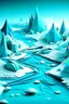 Placeholder: A cyan winter wasteland near the fjords designed in Japanese origami painted by Wassily Kandinsky