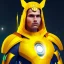 Placeholder: Cosmic super hero, yellow costume,8k HD image,