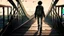 Placeholder: eren yeager walking alone on a bridge