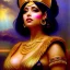 Placeholder: Drawing of beautiful face extra busty cleopatra,pet tiger,hieroglyphics,throne,maid servant, balanciaga fashion clothe painting by gaston bussiere, greg rutkowski, yoji shinkawa, yoshitaka amano, tsutomu nihei, donato giancola, tim hildebrandt, oil on canvas, cinematic composition, extreme detail,fit full head inside picture,16k