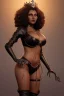 Placeholder: Pam Grier as evil queen in black leather, leather, busty, cleavage, angry, stern look. character design by cory loftis, fenghua zhong, ryohei hase, ismail inceoglu and ruan jia. unreal engine 5, artistic lighting, highly detailed, photorealistic, fantasy