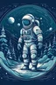 Placeholder: grafika na stronę internetową z astronautą w stylu bajkowym