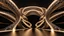 Placeholder: a 3D recursive stage structure made of metallic 3d fractal like stuctures, dynamic lights,16 by 9