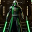 Placeholder: star wars bald male corellian jedi pilot wearing gunmetal grey and black old republic armored robes with gold trim inside the jedi temple holding a lightsaber with viridian green blade in left hand, centered head and shoulders portrait, hyperdetailed, dynamic lighting, hyperdetailed background, 8k resolution, volumetric lighting, light skin, fully symmetric details