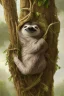 Placeholder: Sloth hanging from tree