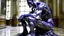 Placeholder: A purple cybernetic realm painted by Auguste Rodin