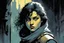 Placeholder: create a young female thief, Grey Mouser, Ill met in lankhmar in the comic book art style of Mike Mignola, Bill Sienkiewicz and Jean Giraud Moebius, , highly detailed facial features, grainy, gritty textures, foreboding, dramatic otherworldly and ethereal lighting