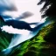 Placeholder: Epic cloud landscape, big epic mountains,waterfall, Ultra hd, 4k, Photography, hyperrealistic