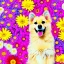 Placeholder: adorable pet, beautiful portrait, flowery landscape, cosmic atmosphere, perfect composition, 8k, super detailed, delicate flowers, complementary colours, intricate details, people