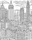 Placeholder: New York City view i coloring page, full body (((((white background))))), only use an outline., real style, line art, white color, clean line art, white background, Sketch style.