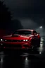 Placeholder: red dodge demon in rain cloudy and dark 4k quality