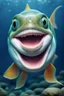 Placeholder: one fish with human smile