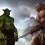 Placeholder: Eddie Murphy orc in armor character very detailed cinematic fantasy unreal engine photo realistic