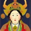 Placeholder: Mongol Goddess with antlers, portrait, detailed