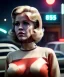 Placeholder: Ultra Realistic retro sci-fi movie Supermarket parking people scene, 1960 year, waist up view portrait, 2 clones blonde women, sweet teenager Jane Fonda face, perfect iris, glow eyes, face makeup, tight latex coat. many people looking, Retro sci-fi style, soft color, highly detailed, unreal engine 5, ray tracing, RTX, lumen lighting, ultra detail, volumetric lighting, 3d, finely drawn, high definition, high resolution.