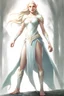 Placeholder: full body curvy muscular princess elf like galadriel in concept art