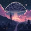 Placeholder: 16 bit pixelart of a retro anime style, serius dark 1990s anime style, city, atomic mushroom cloud, synthwave