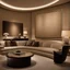 Placeholder: Armani interior in beige tones with an abstract painting on the wall