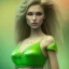 Placeholder: fairy, green, beautiful, hyperrealism, masterpiece, expert, cinematic lighting, sharp focus, 8K, pastel, macro lens, woman, detailed, flower, legs, symmetric face, blonde, nuge breasts, bikini