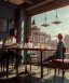 Placeholder: Realistic scene, American shot view, 0 gravity, levitating man and woman sitting in cafeteria and having breakfast, Wes Anderson, fly, floating, soft color, highly detailed, unreal engine 5, ray tracing, RTX, lumen lighting, ultra detail, volumetric lighting, 3d, finely drawn, high definition, high resolution.