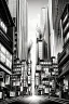 Placeholder: multiple explosions, buildings of Tokyo greyscale