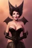 Placeholder: Joan Collins as evil queen in black leather, leather, busty, cleavage, angry, stern look. character design by cory loftis, fenghua zhong, ryohei hase, ismail inceoglu and ruan jia. unreal engine 5, artistic lighting, highly detailed, photorealistic, fantasy