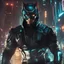 Placeholder: catman rebel retro futuristic cyberpunk