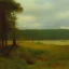 Placeholder: George Inness, painting, pine trees, swamp, hills, photo realistic